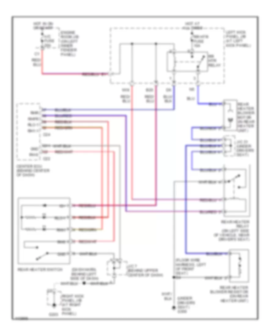 Rear Heater Wiring Diagram, with Navigation for Toyota Land Cruiser 2001