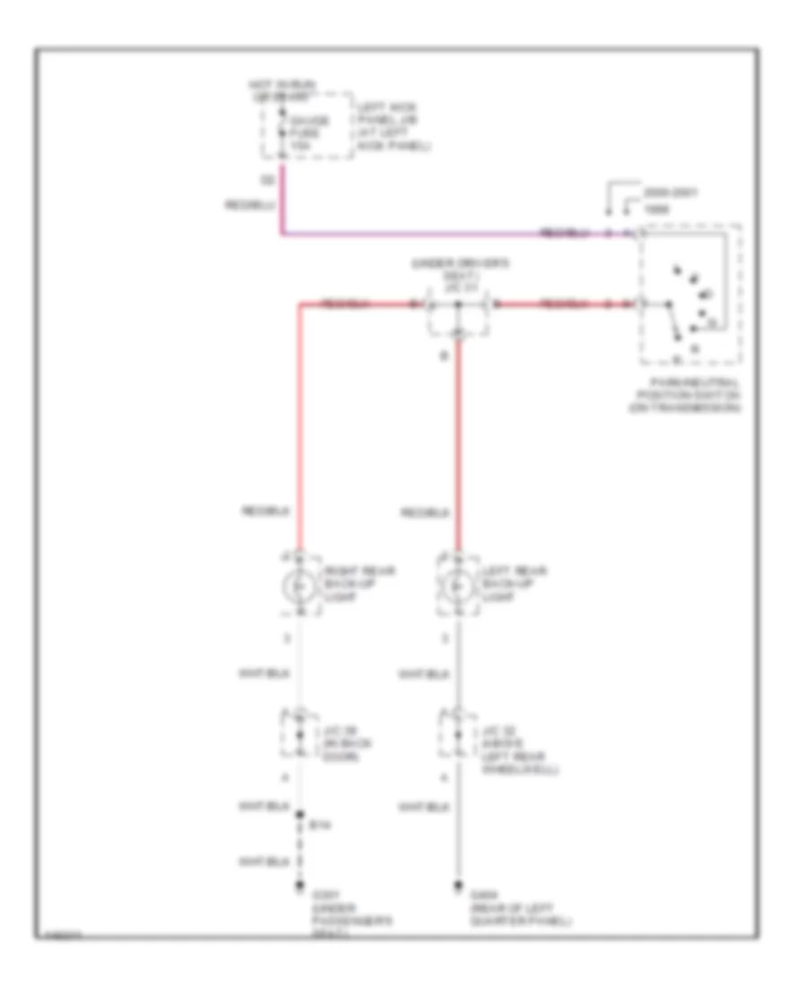 Back up Lamps Wiring Diagram for Toyota Land Cruiser 2001