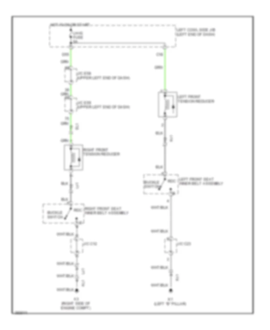 Passive Restraints Wiring Diagram for Toyota Land Cruiser 2013