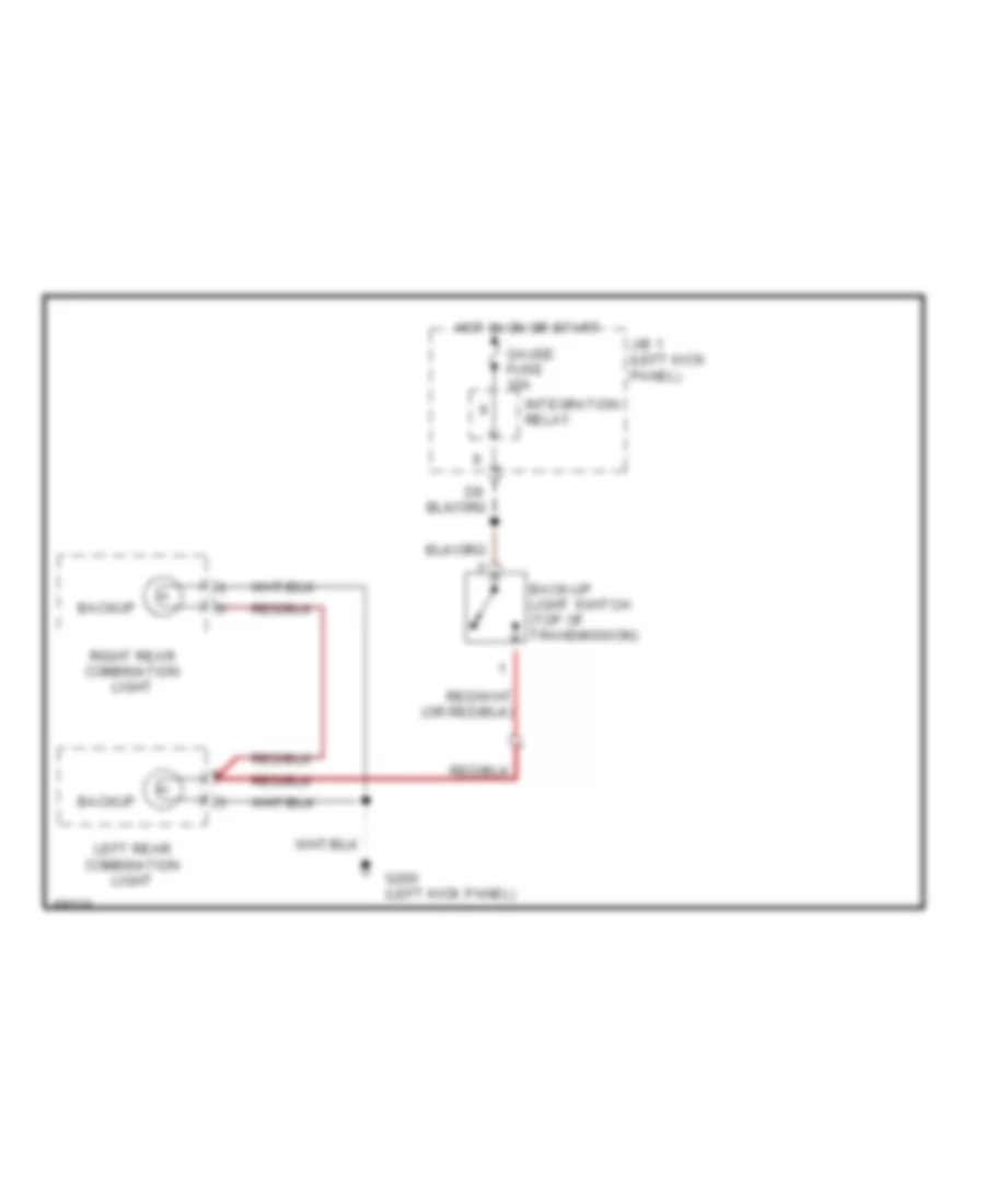 Back-up Lamps Wiring Diagram, MT for Toyota Pickup DX 1994