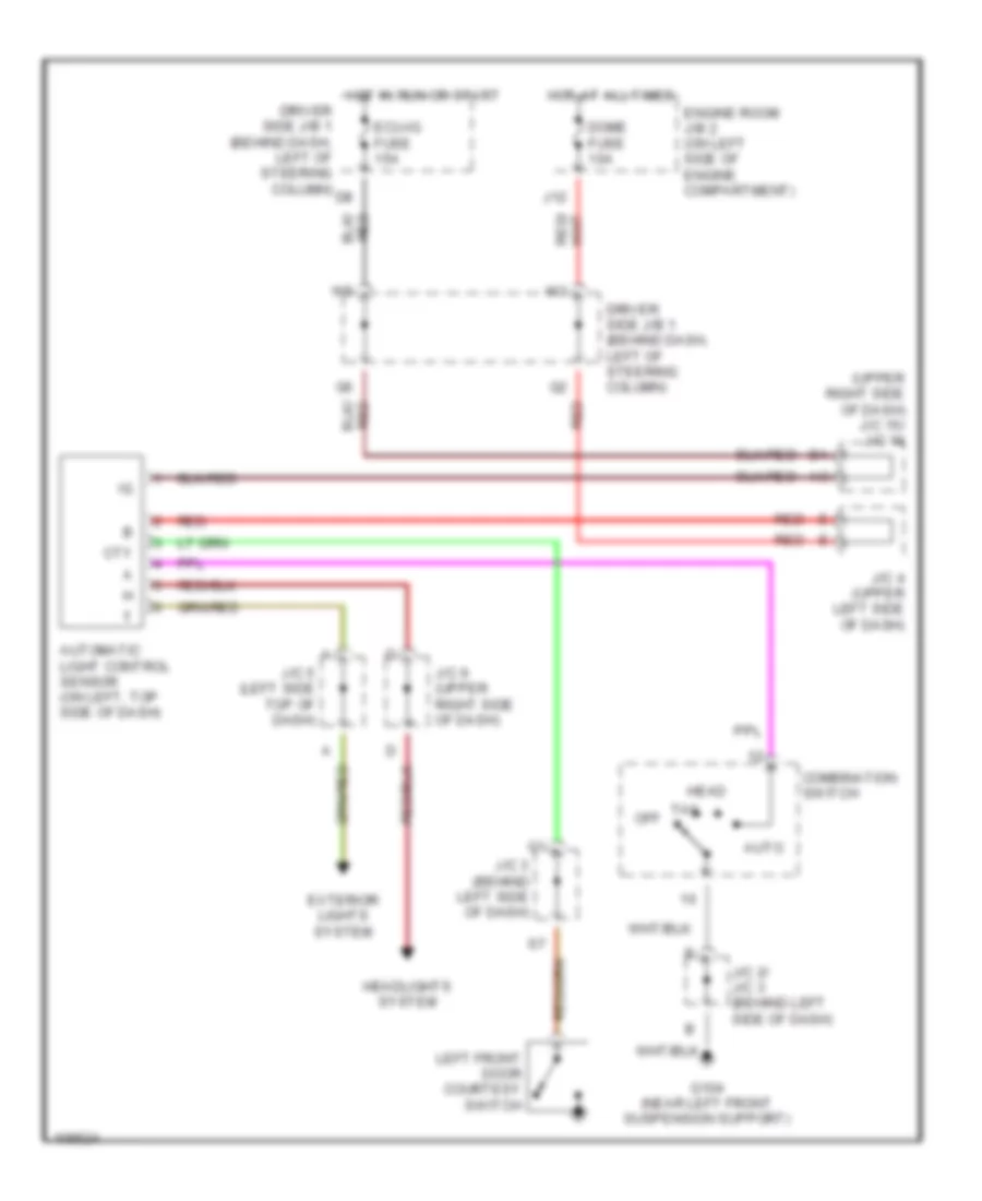 Autolamps Wiring Diagram for Toyota Sienna LE 1998