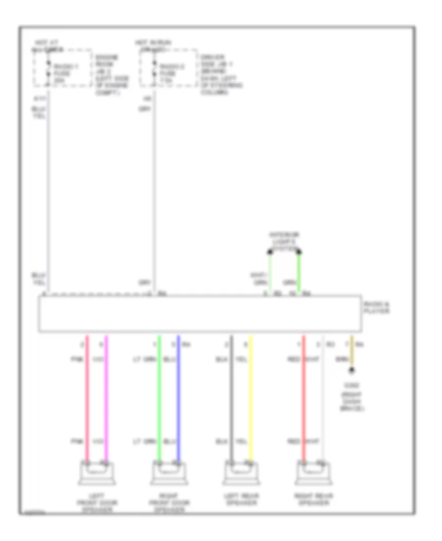 4 Speaker System Wiring Diagram for Toyota Sienna LE 1998