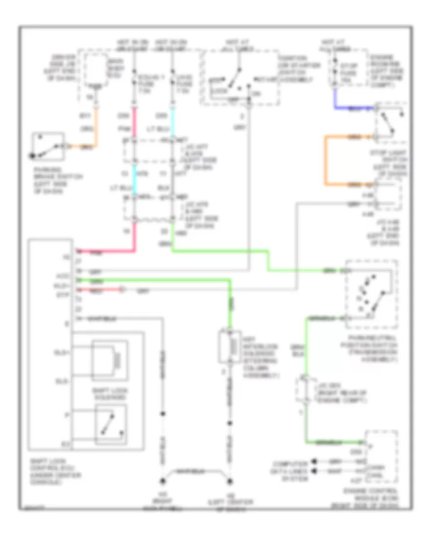 Shift Interlock Wiring Diagram for Toyota Sequoia Limited 2009