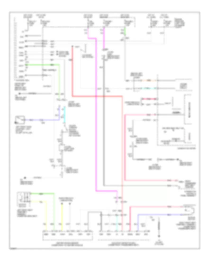 Key Reminder  Seat Belt Warning Wiring Diagram Except Hybrid for Toyota Highlander Hybrid 2011