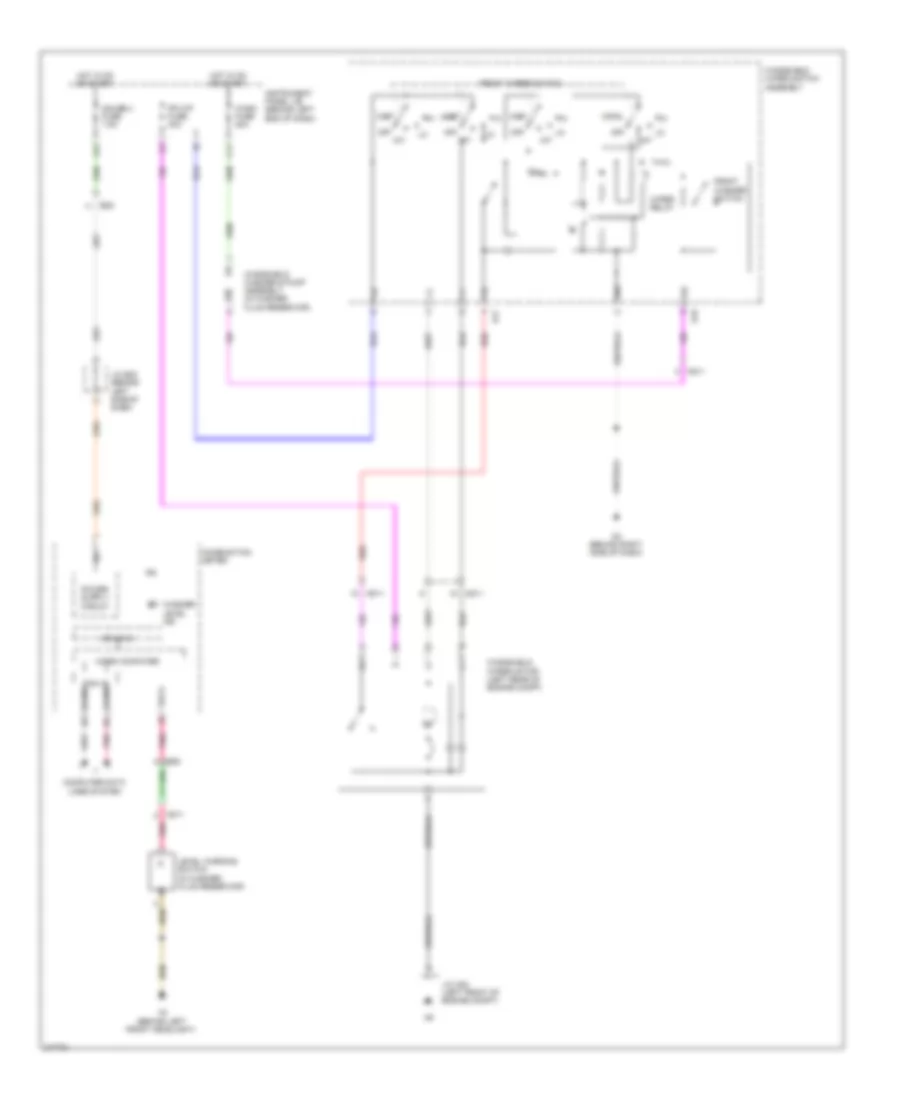 Электросхема передних стеклоочистителей дворников и омывателя лобового стекла, Кроме Гибрида для Toyota Highlander Hybrid 2011