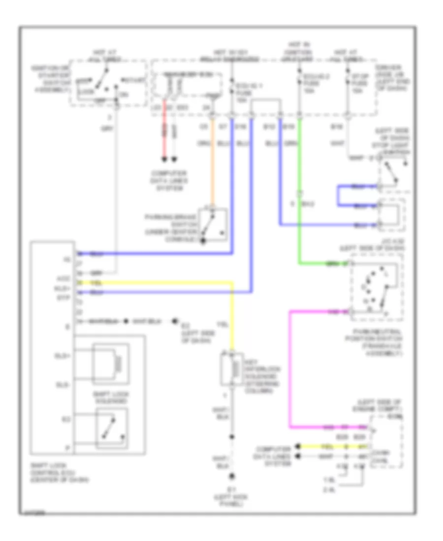 Shift Interlock Wiring Diagram for Toyota Matrix S 2013