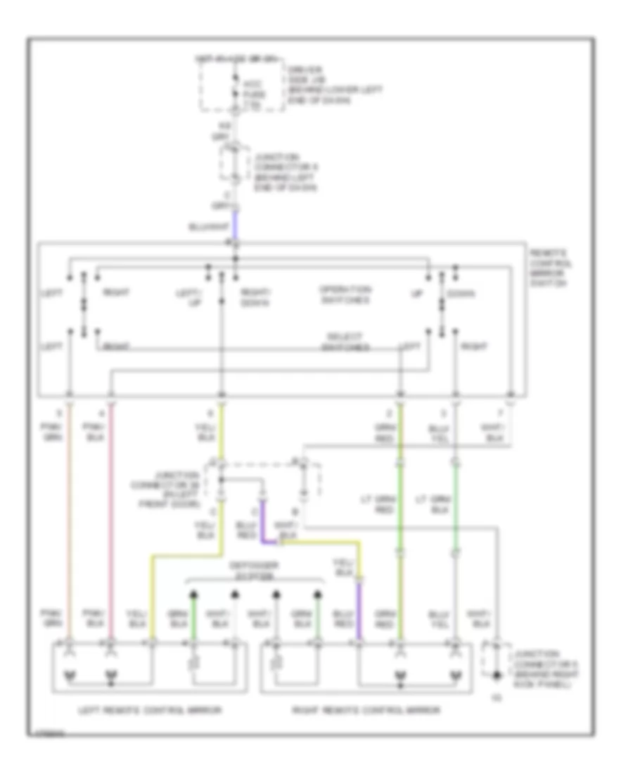 Power Mirrors Wiring Diagram for Toyota 4Runner Limited 2003