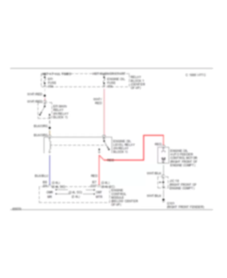 Engine Oil Level Wiring Diagram for Toyota Previa DX 1994