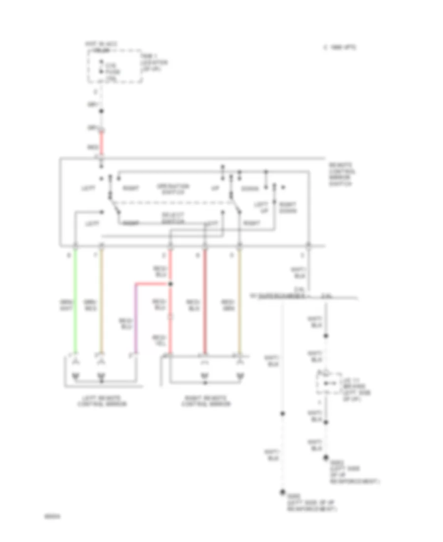 Power Mirror Wiring Diagram for Toyota Previa DX 1994