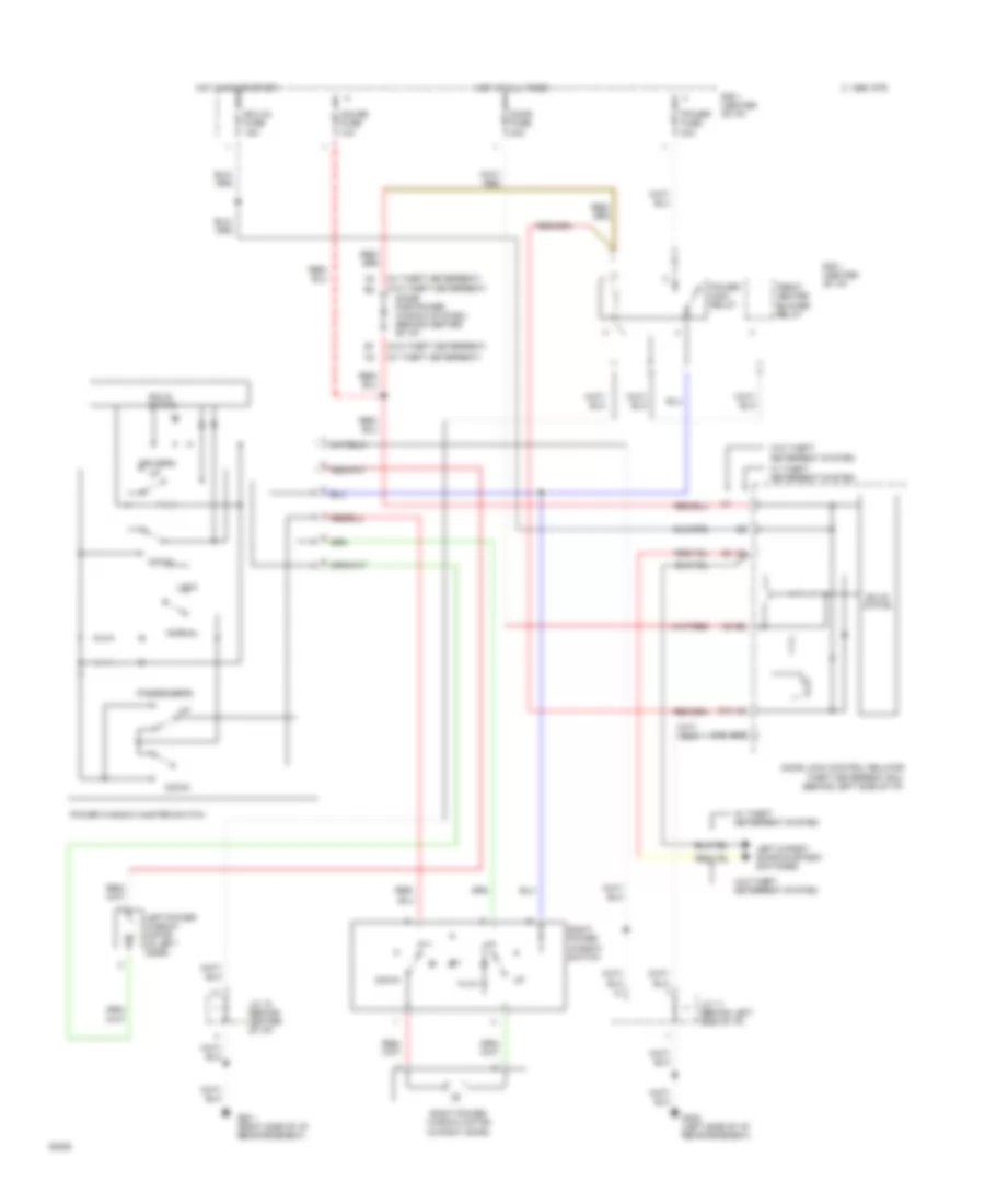 2.4L, Power Window Wiring Diagram for Toyota Previa DX 1994