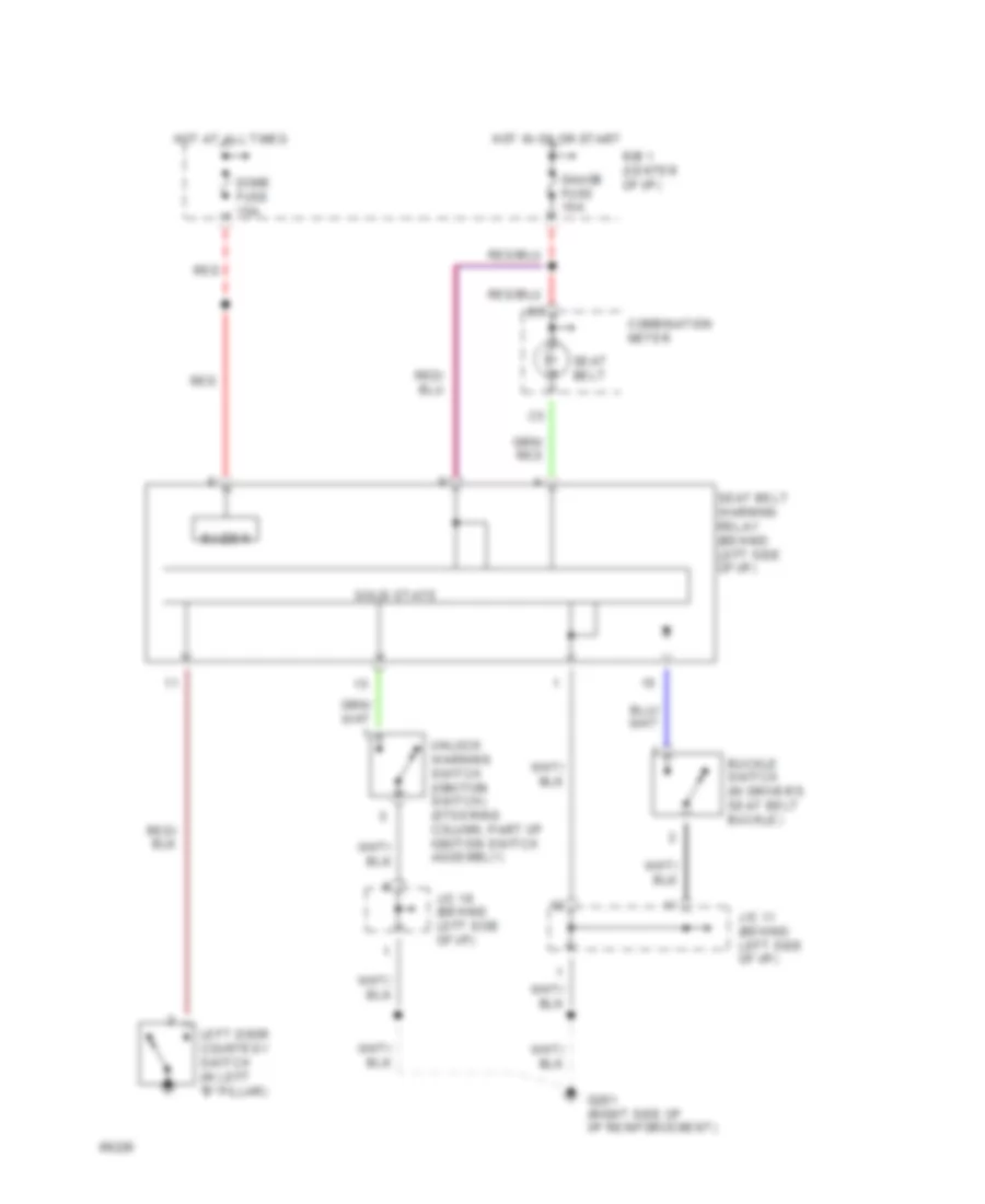 2.4L, Warning System Wiring Diagrams for Toyota Previa DX 1994