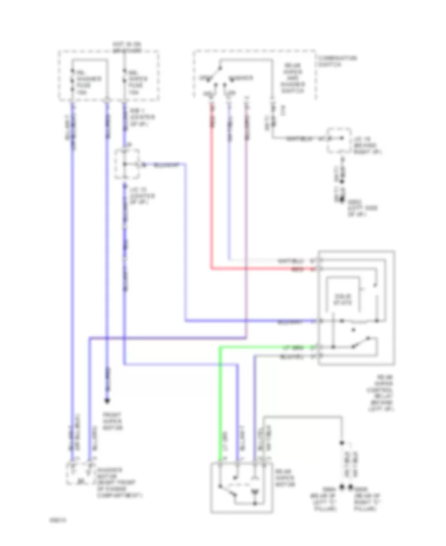 2.4L SC, Rear WiperWasher Wiring Diagram for Toyota Previa DX 1994