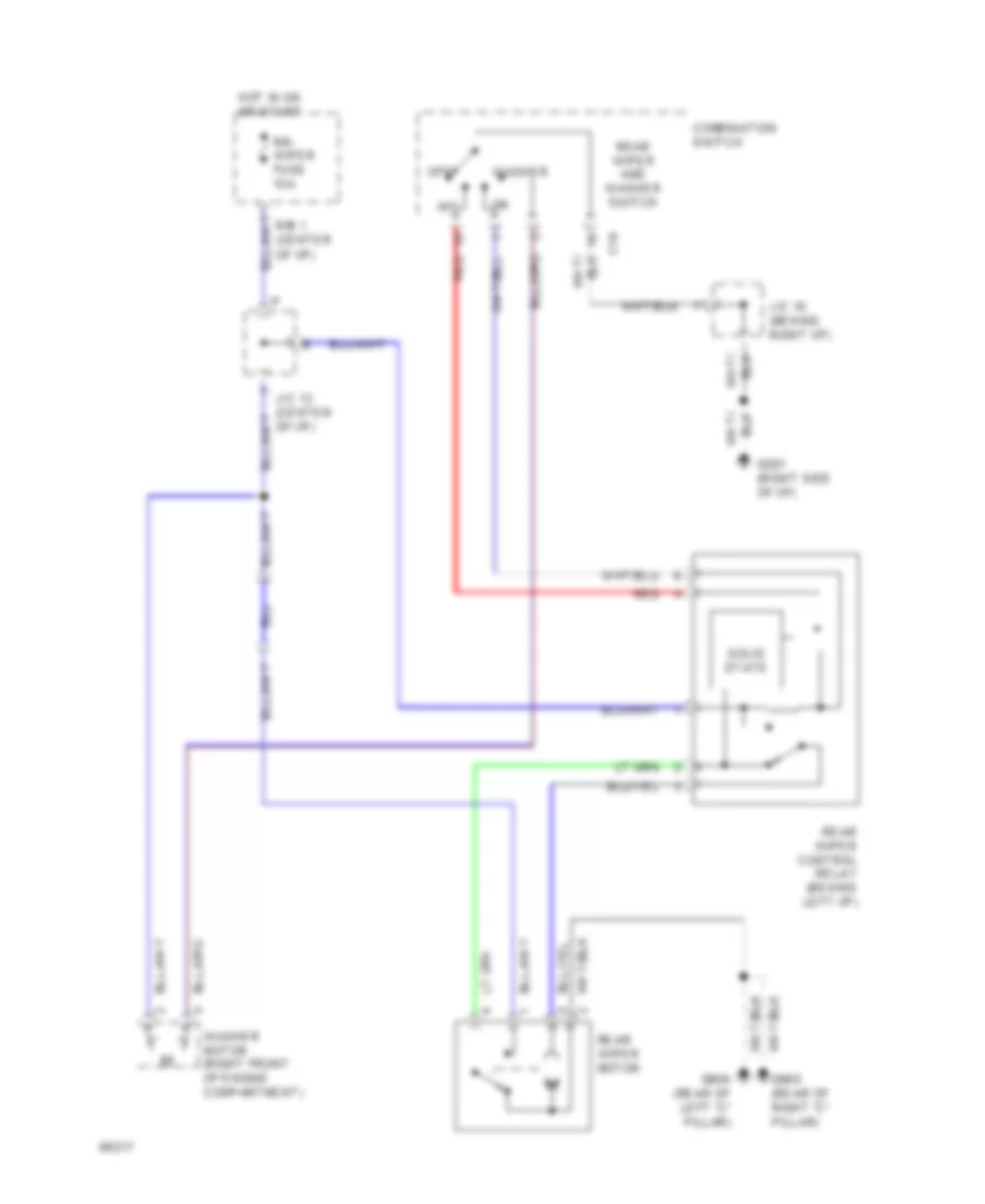 2.4L, Rear WiperWasher Wiring Diagram for Toyota Previa DX 1994