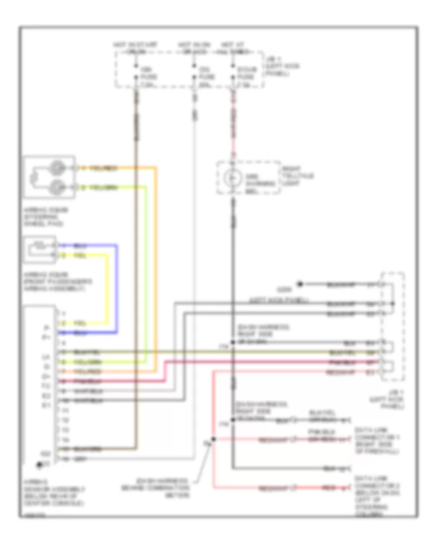 Supplemental Restraint Wiring Diagram for Toyota Supra 1998