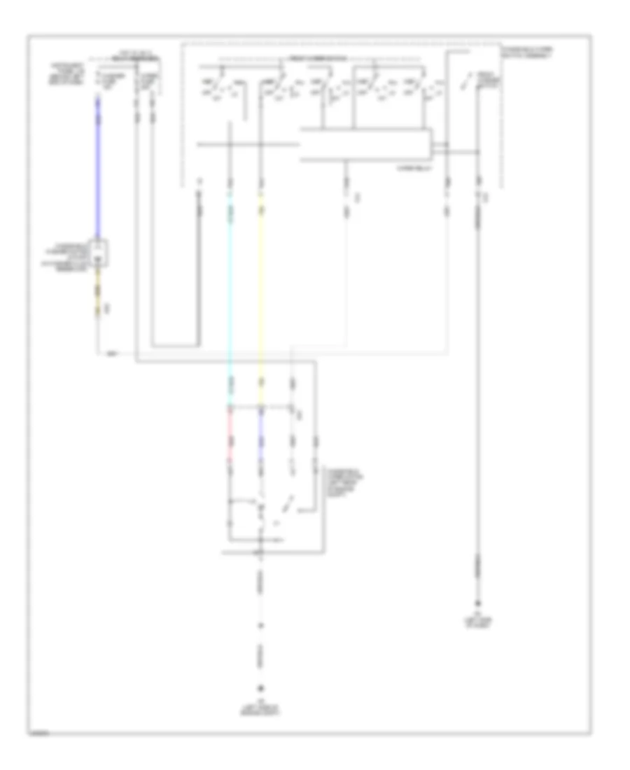 Электросхема передних стеклоочистителей дворников и омывателя лобового стекла для Toyota Prius C 2013