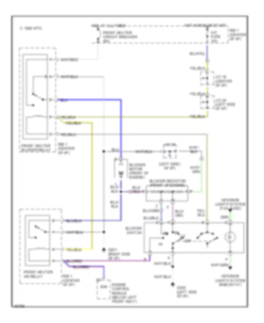 2.4L SC, Heater Wiring Diagram for Toyota Previa LE 1994