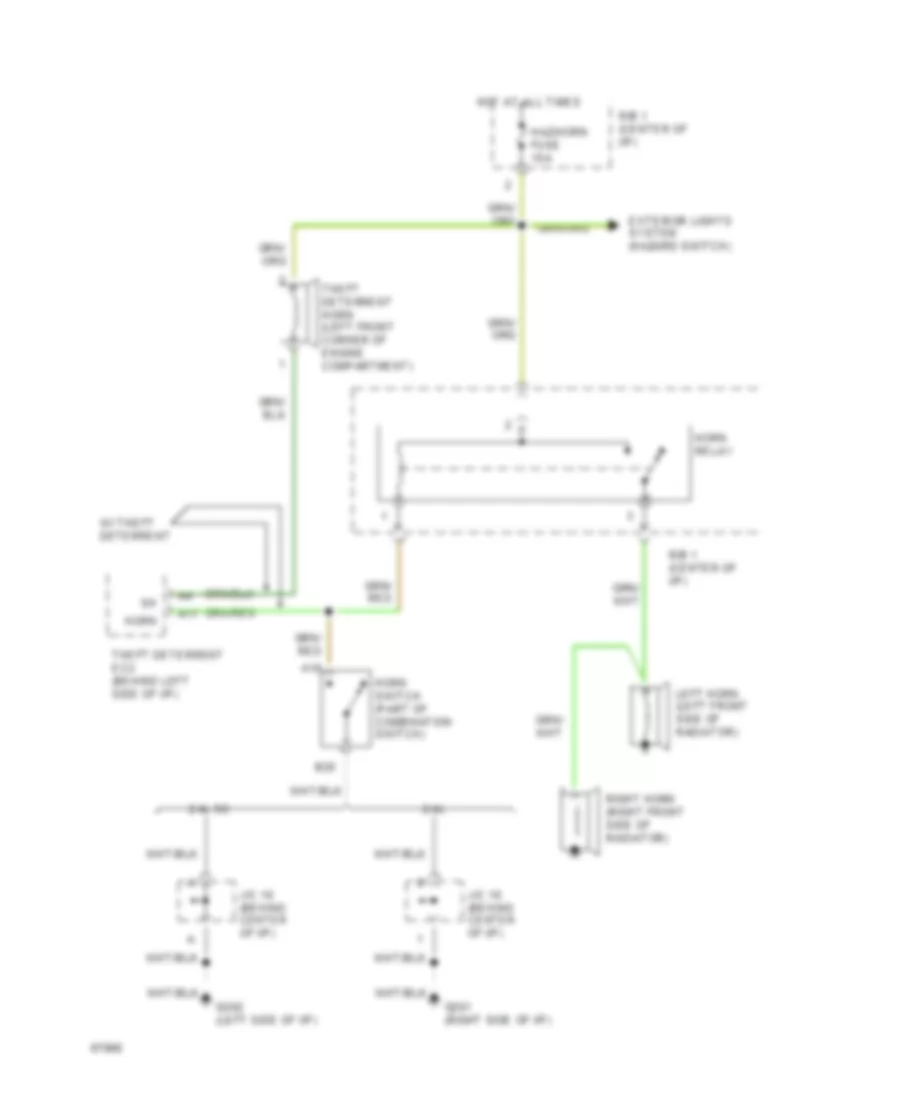 Horn Wiring Diagram for Toyota Previa LE 1994