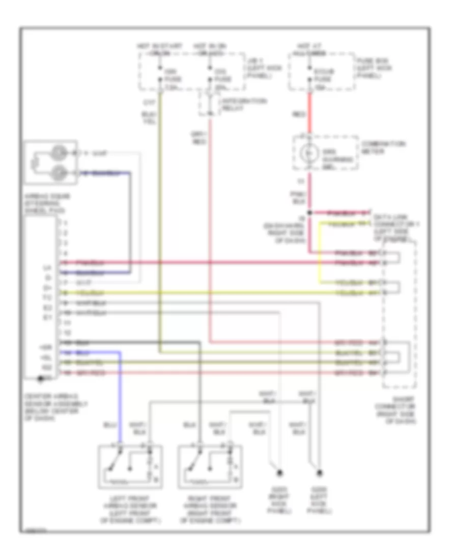 Supplemental Restraint Wiring Diagram for Toyota T100 1998