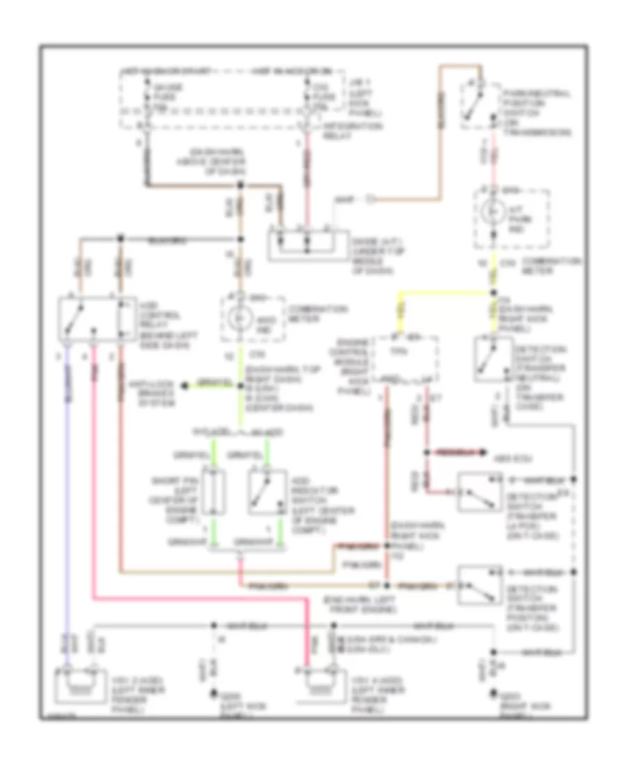 4WD Wiring Diagram, AT for Toyota T100 1998