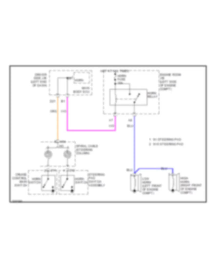 Horn Wiring Diagram for Toyota Sequoia SR5 2009