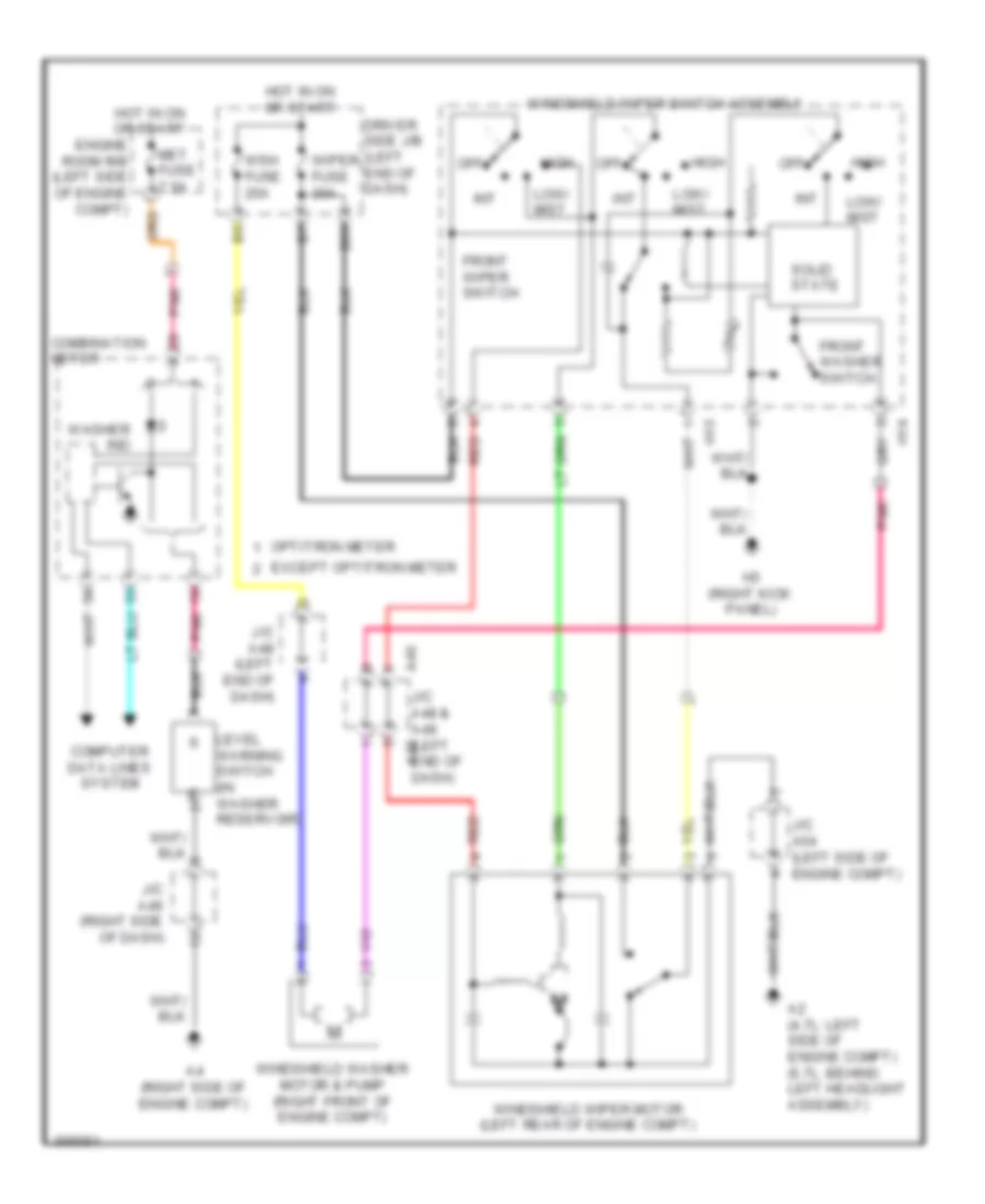 Front Wiper Washer Wiring Diagram for Toyota Sequoia SR5 2009