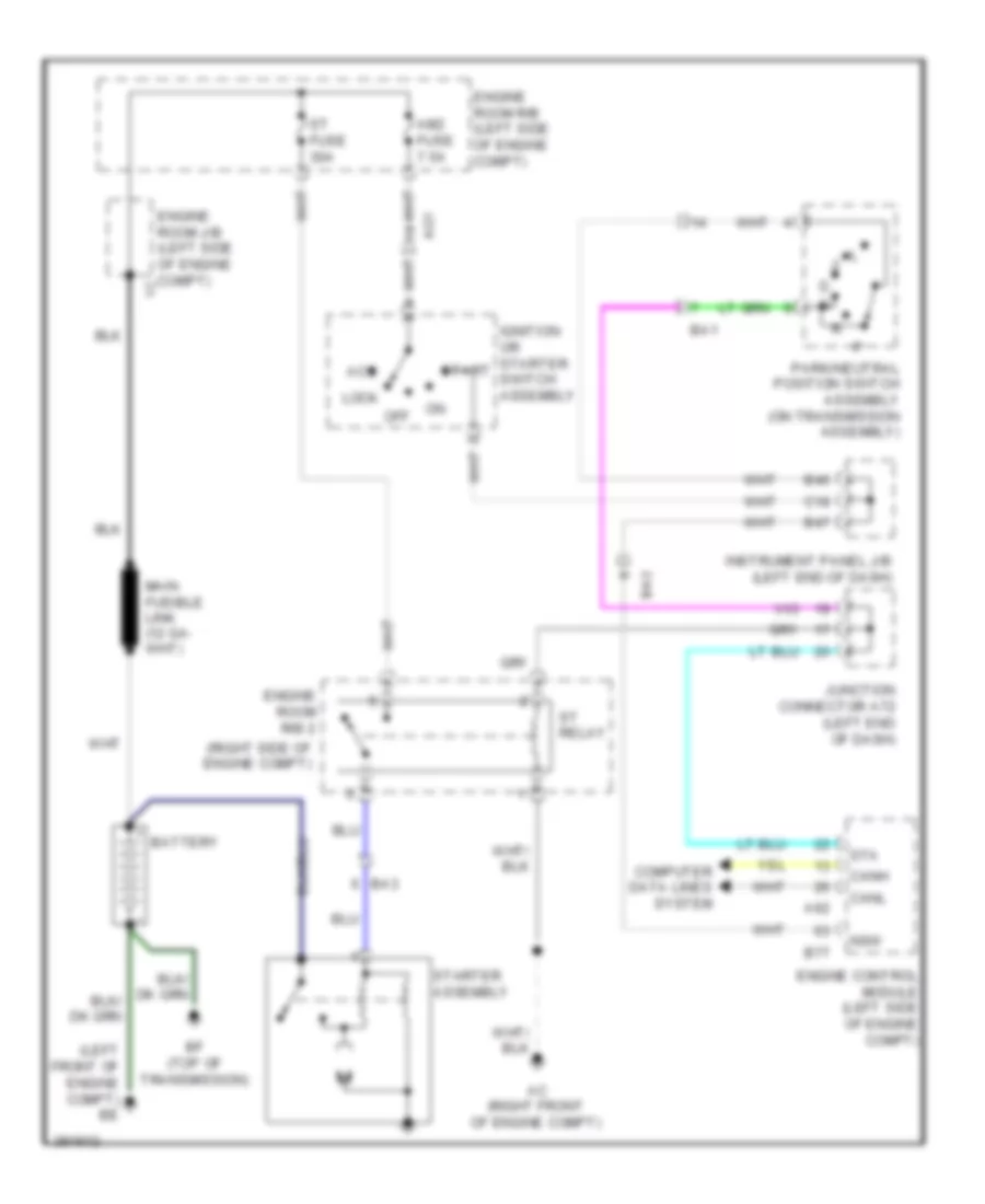 2.5L, Starting Wiring Diagram, without Smart Key System for Toyota RAV4 EV 2013