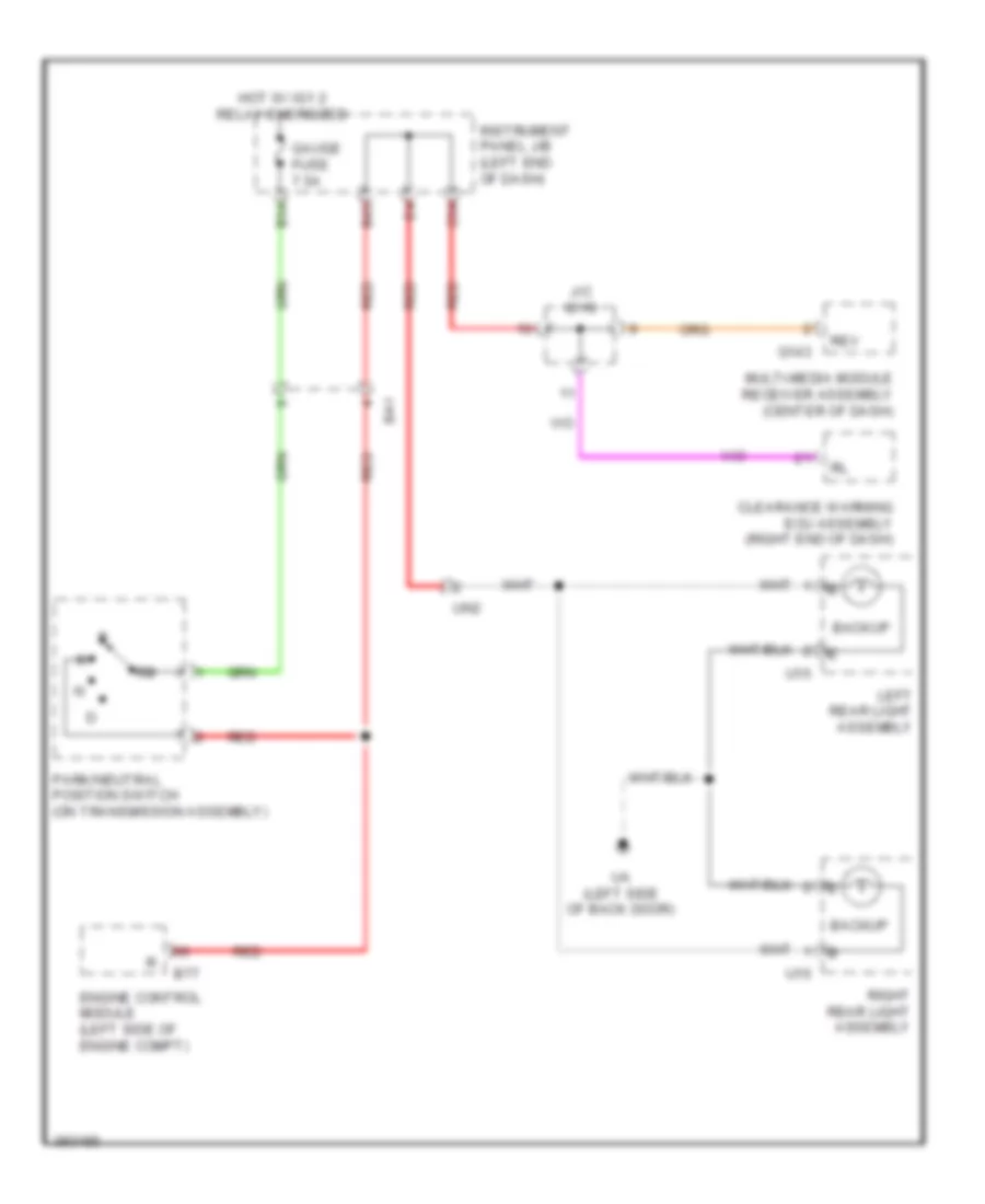 Backup Lamps Wiring Diagram, Except EV for Toyota RAV4 EV 2013