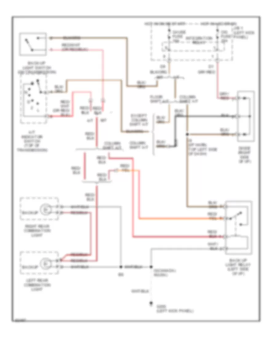 Back up Lamps Wiring Diagram for Toyota Pickup DX 1995
