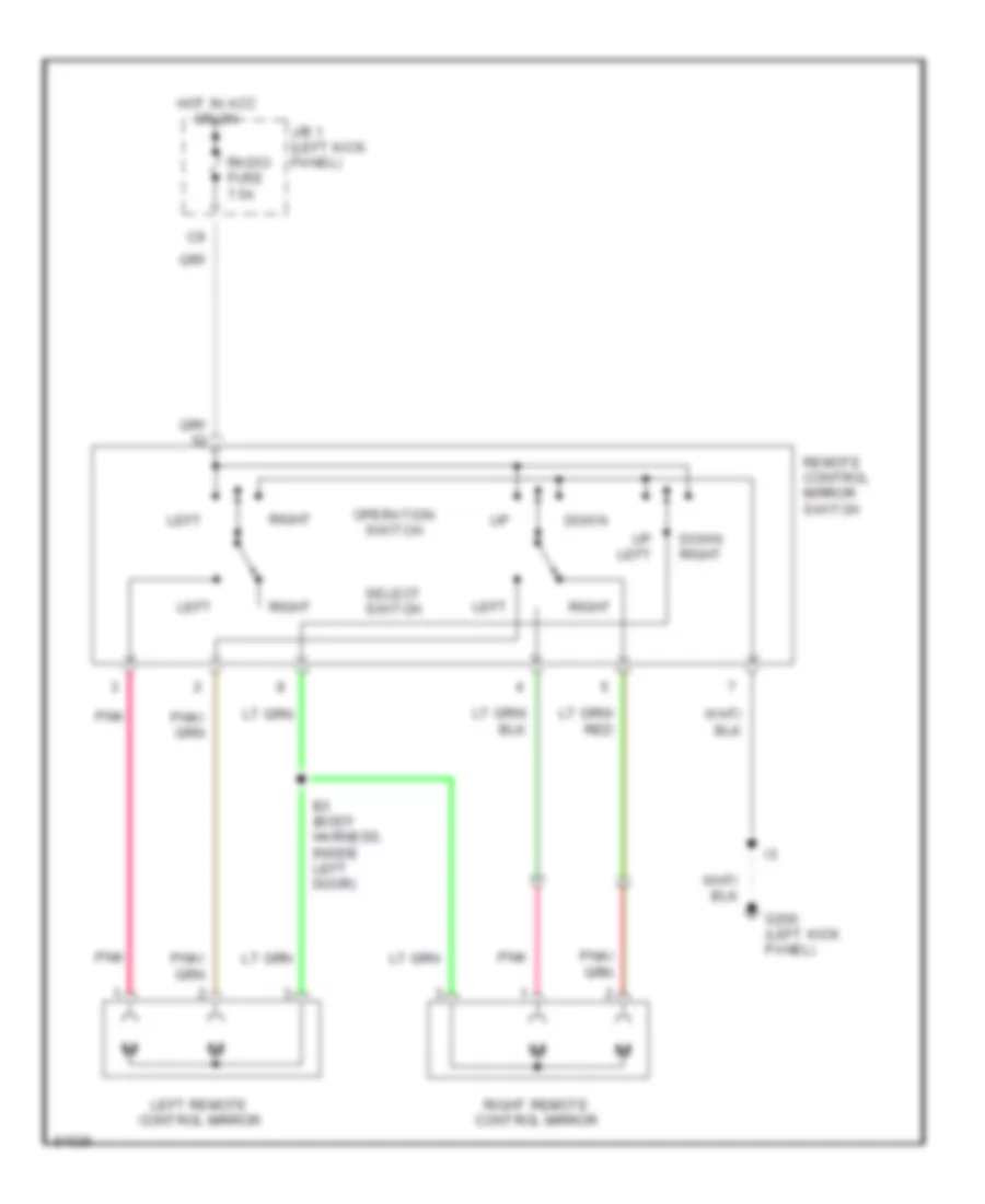Power Mirror Wiring Diagram for Toyota Pickup DX 1995