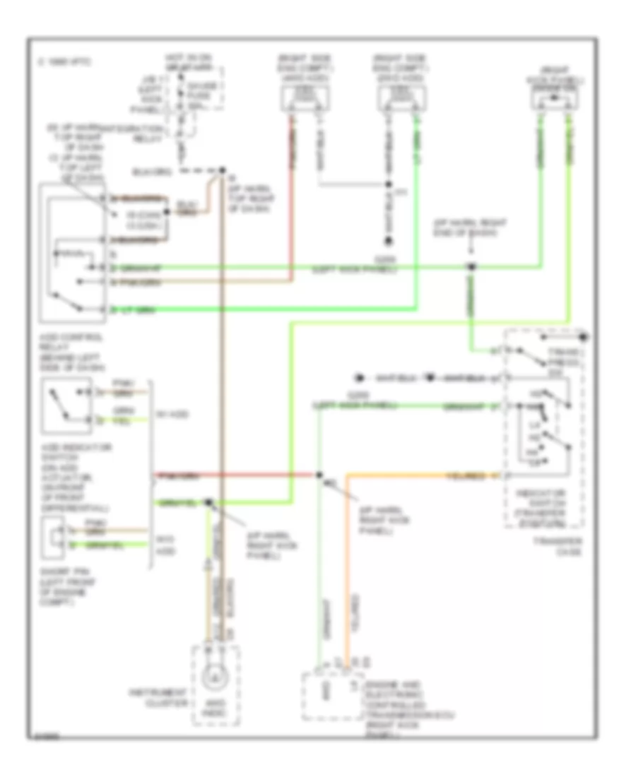 3.0L, Transfer Case Wiring Diagram, AT for Toyota Pickup DX 1995