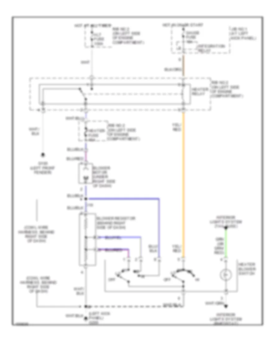 Heater Wiring Diagram for Toyota T100 SR5 1998