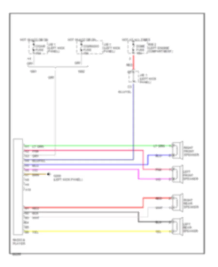 Radio Wiring Diagrams for Toyota Tercel LE 1991