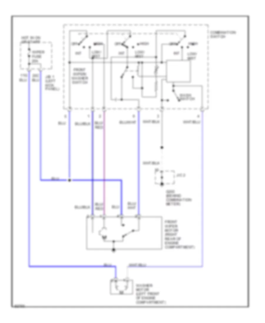 WiperWasher Wiring Diagram for Toyota Tercel LE 1991