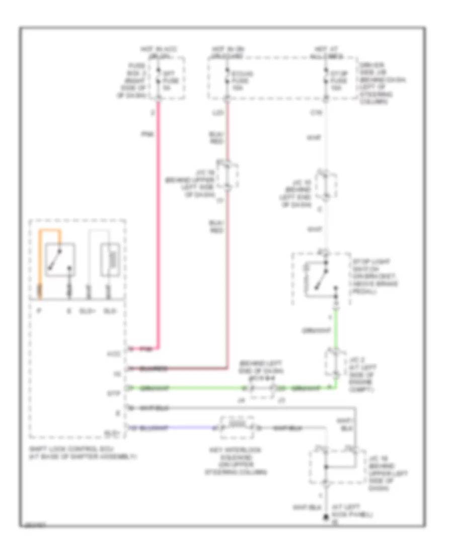Shift Interlock Wiring Diagram for Toyota Sienna LE 2009