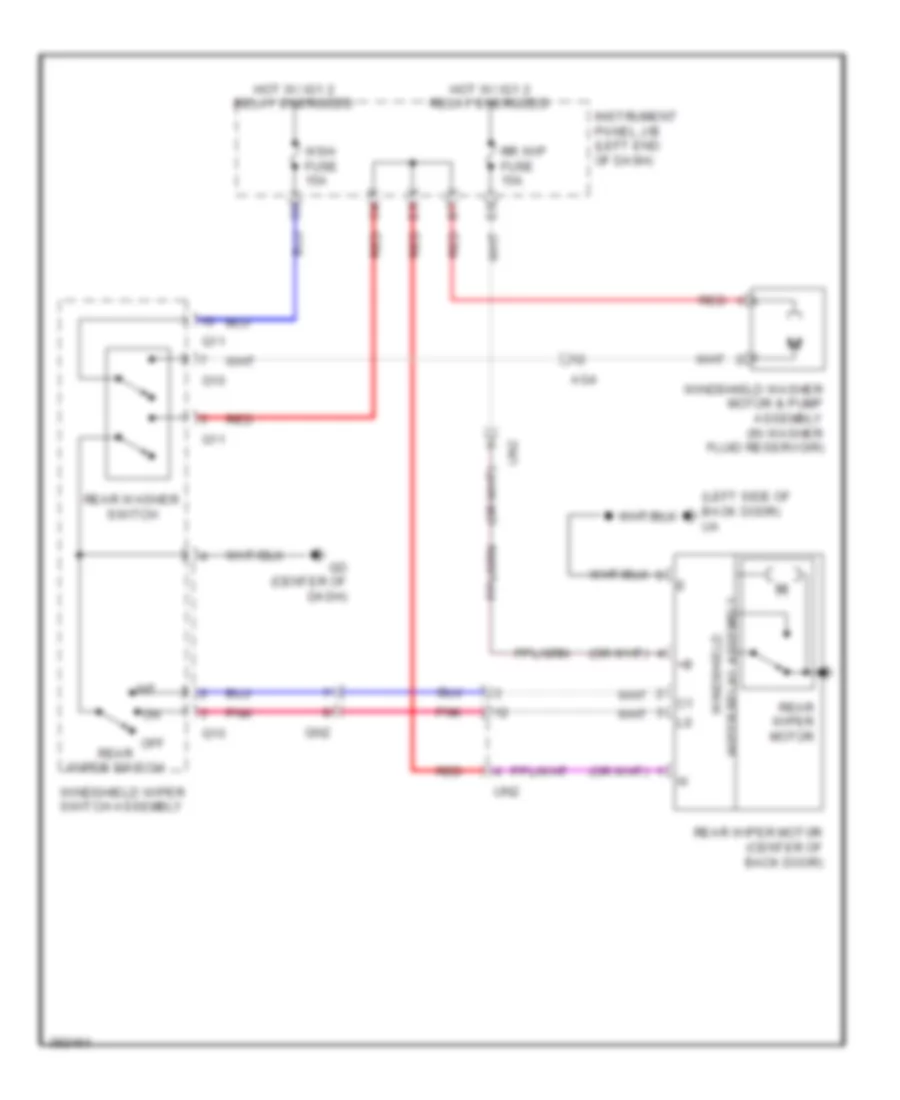 Rear WiperWasher Wiring Diagram, Except EV for Toyota RAV4 Limited 2013