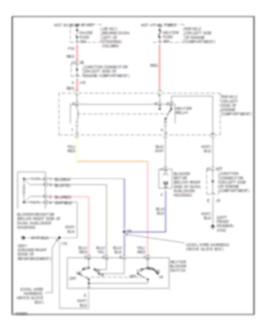Heater Wiring Diagram for Toyota Tacoma 1998