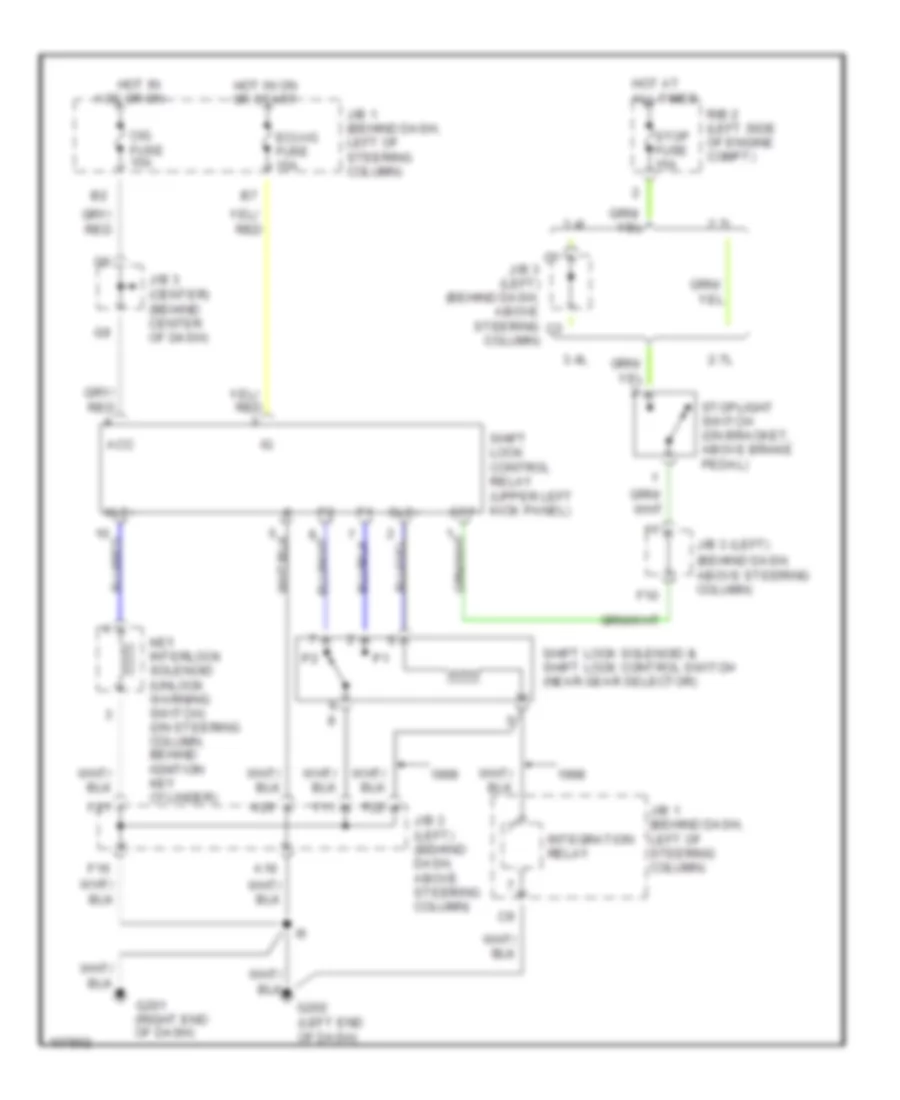 Shift Interlock Wiring Diagram with Column Shift for Toyota Tacoma 1998