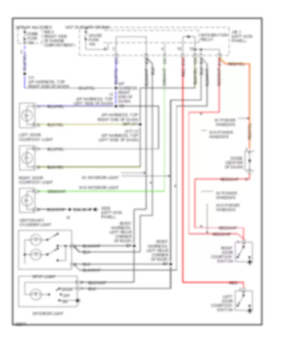 Courtesy Lamps Wiring Diagram for Toyota Pickup SR5 1995