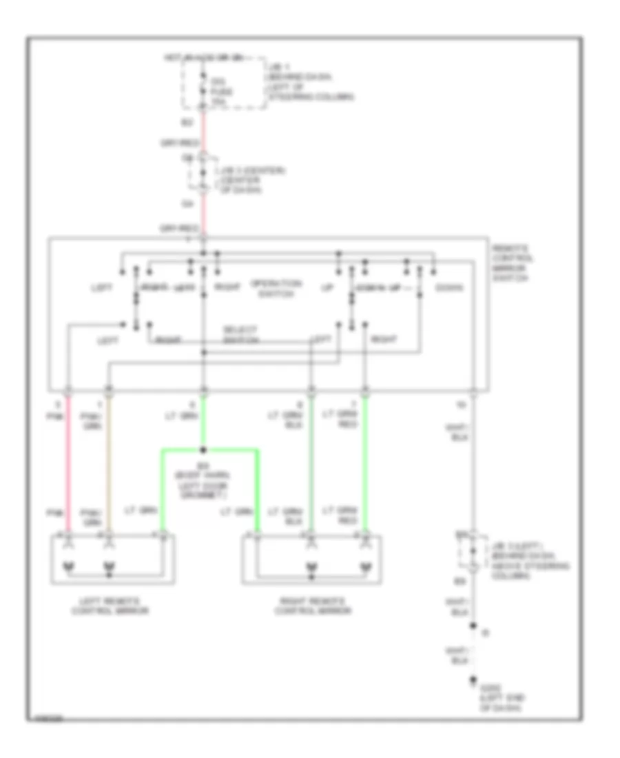 Power Mirror Wiring Diagram for Toyota Tacoma PreRunner 1998