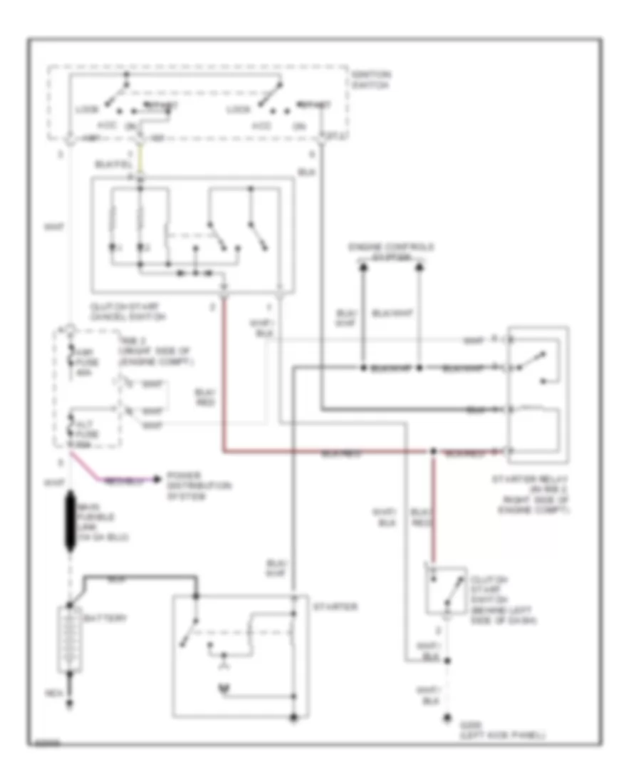 Starting Wiring Diagram M T for Toyota Cab  Chassis 1992
