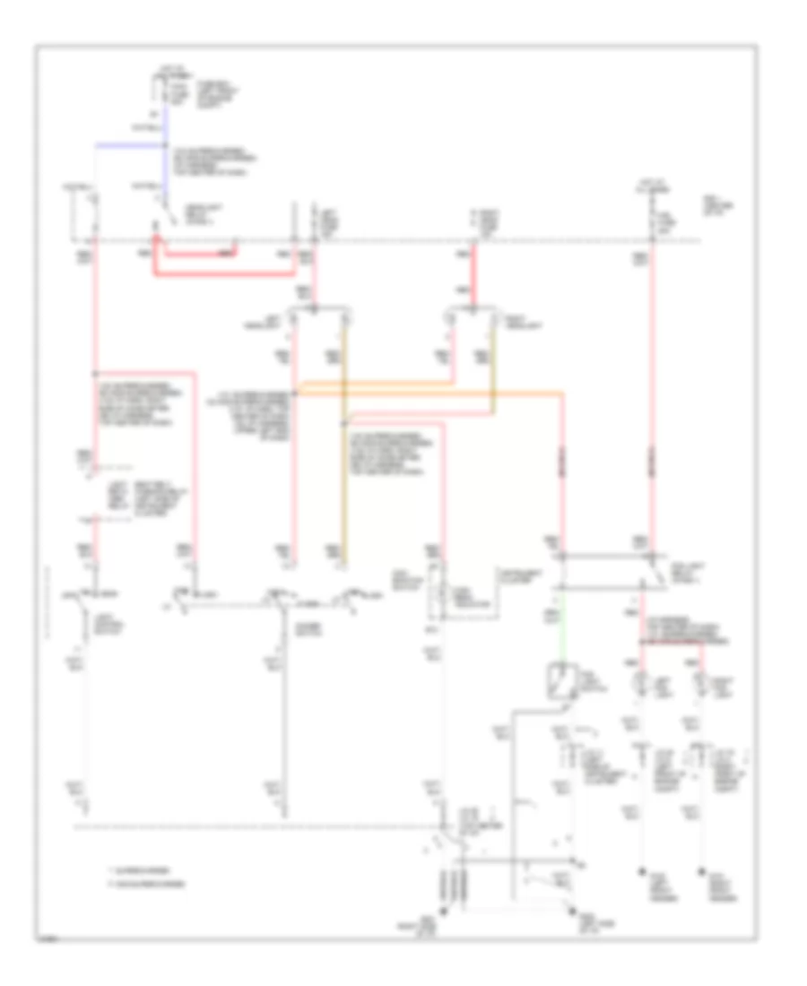 Headlight Wiring Diagram, without DRL for Toyota Previa DX 1995