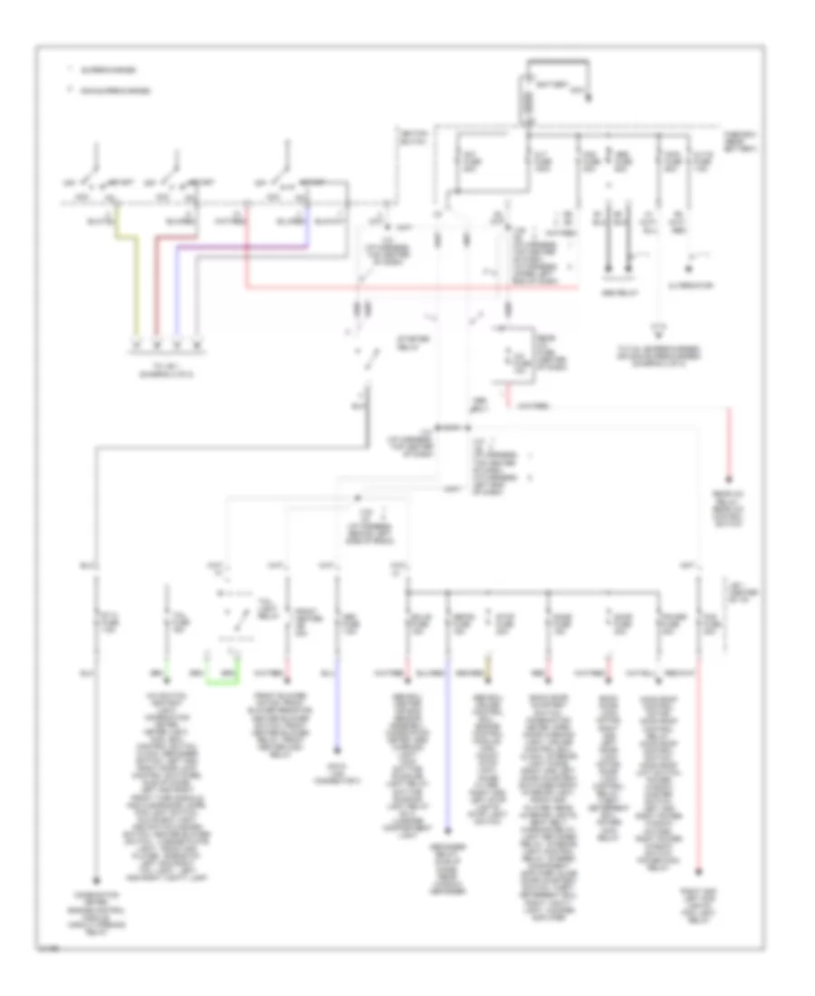 Power Distribution Wiring Diagram 1 of 2 for Toyota Previa DX 1995