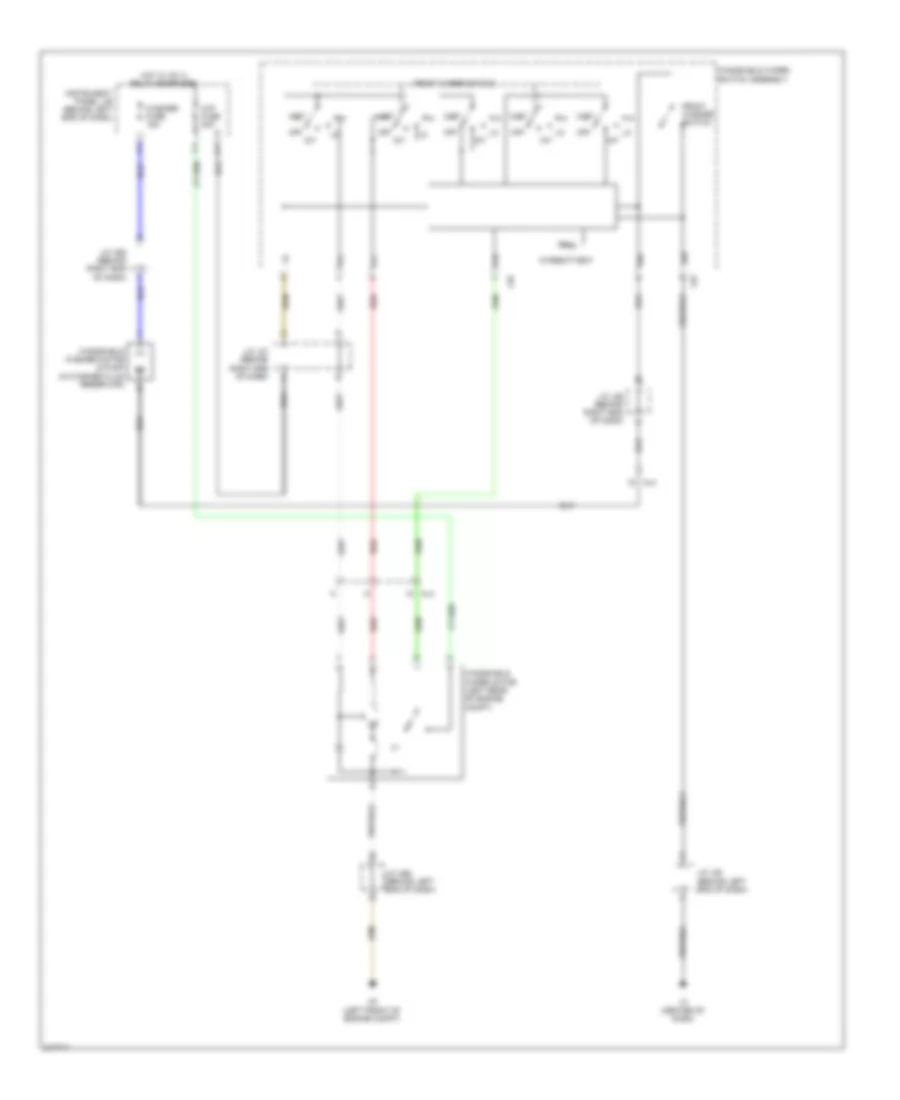 Электросхема передних стеклоочистителей дворников и омывателя лобового стекла для Toyota Prius 2011