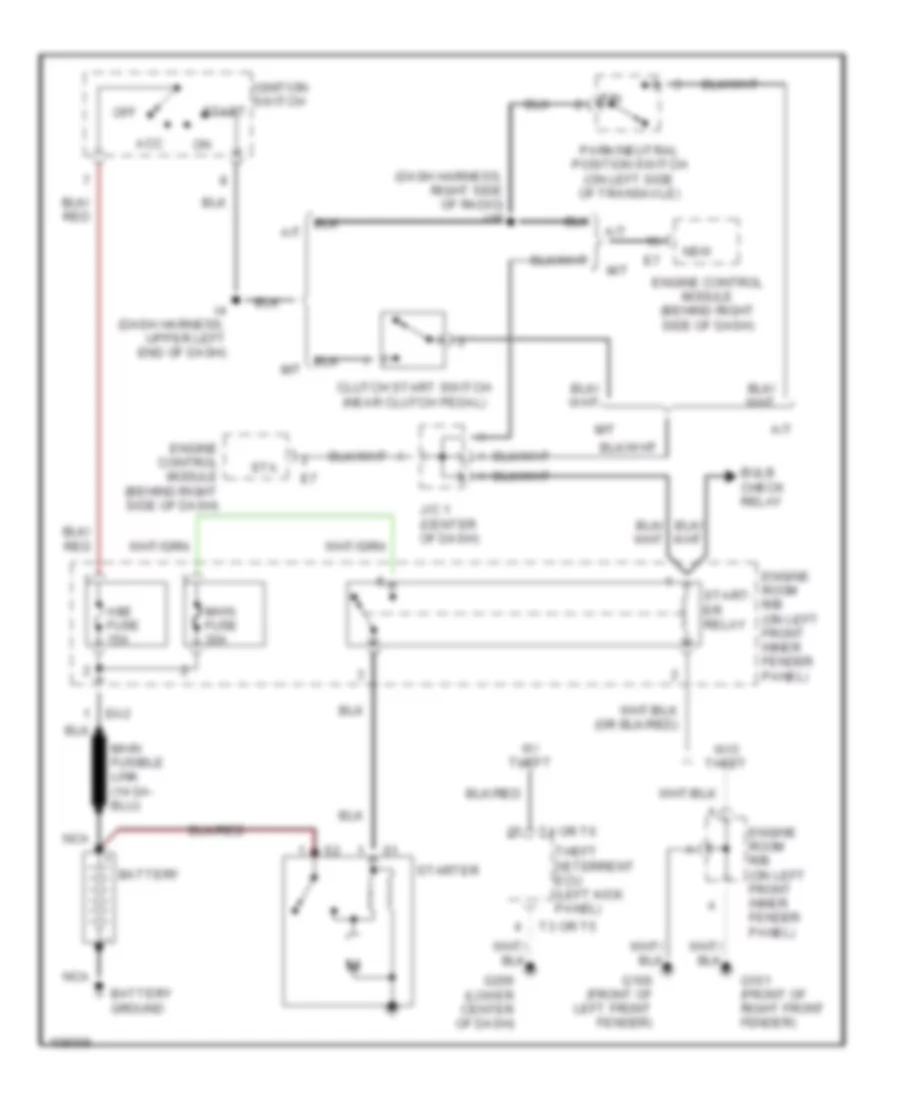 Starting Wiring Diagram for Toyota Tercel CE 1998