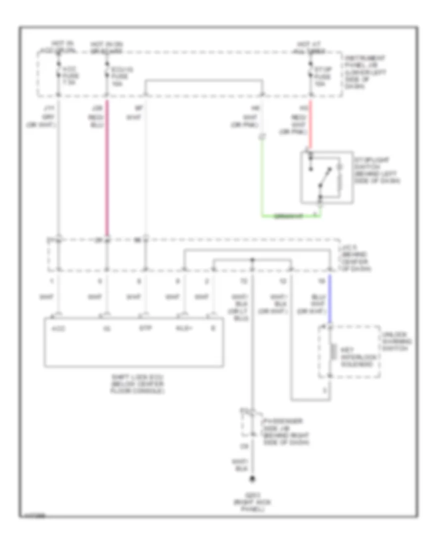 Shift Interlock Wiring Diagram for Toyota RAV4 2001
