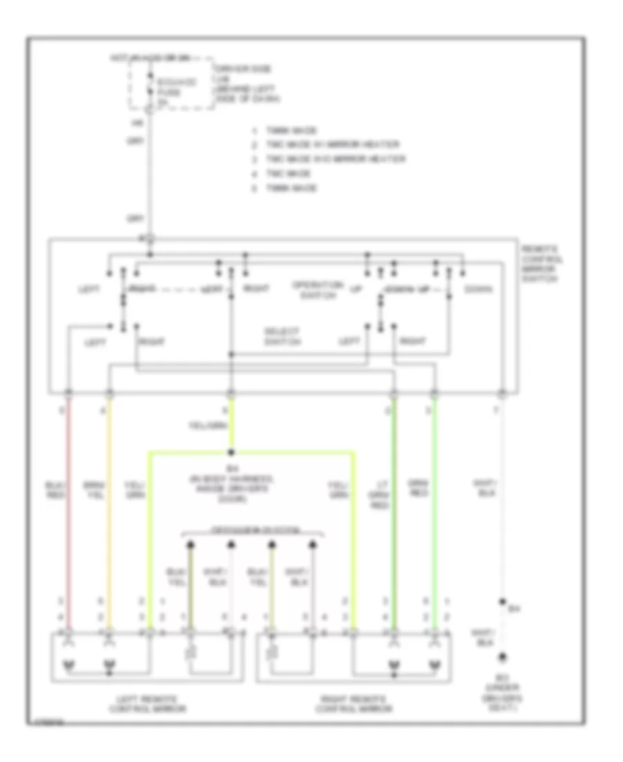 Power Mirror Wiring Diagram for Toyota Camry LE 2003