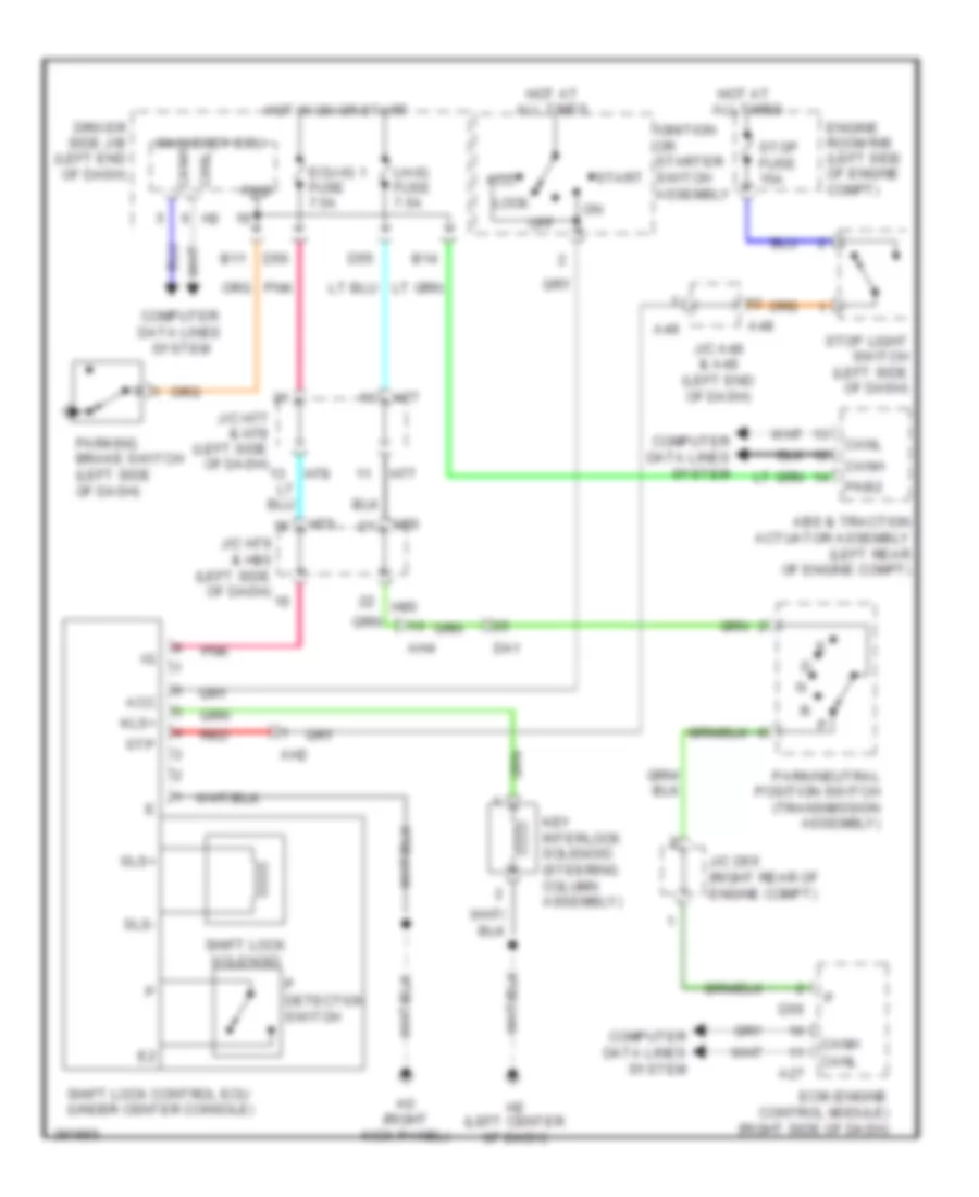 Shift Interlock Wiring Diagram for Toyota Sequoia SR5 2013