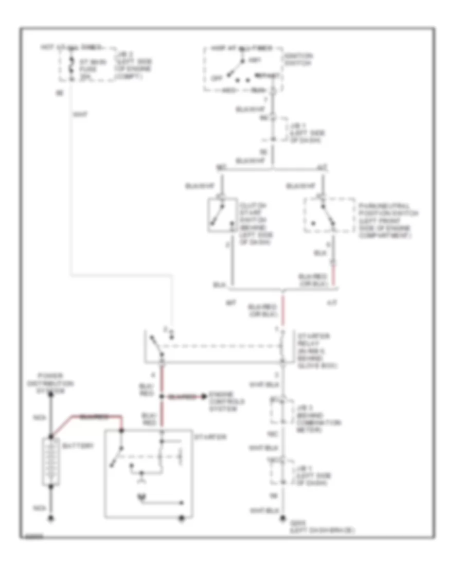 Starting Wiring Diagram for Toyota Camry DX 1992