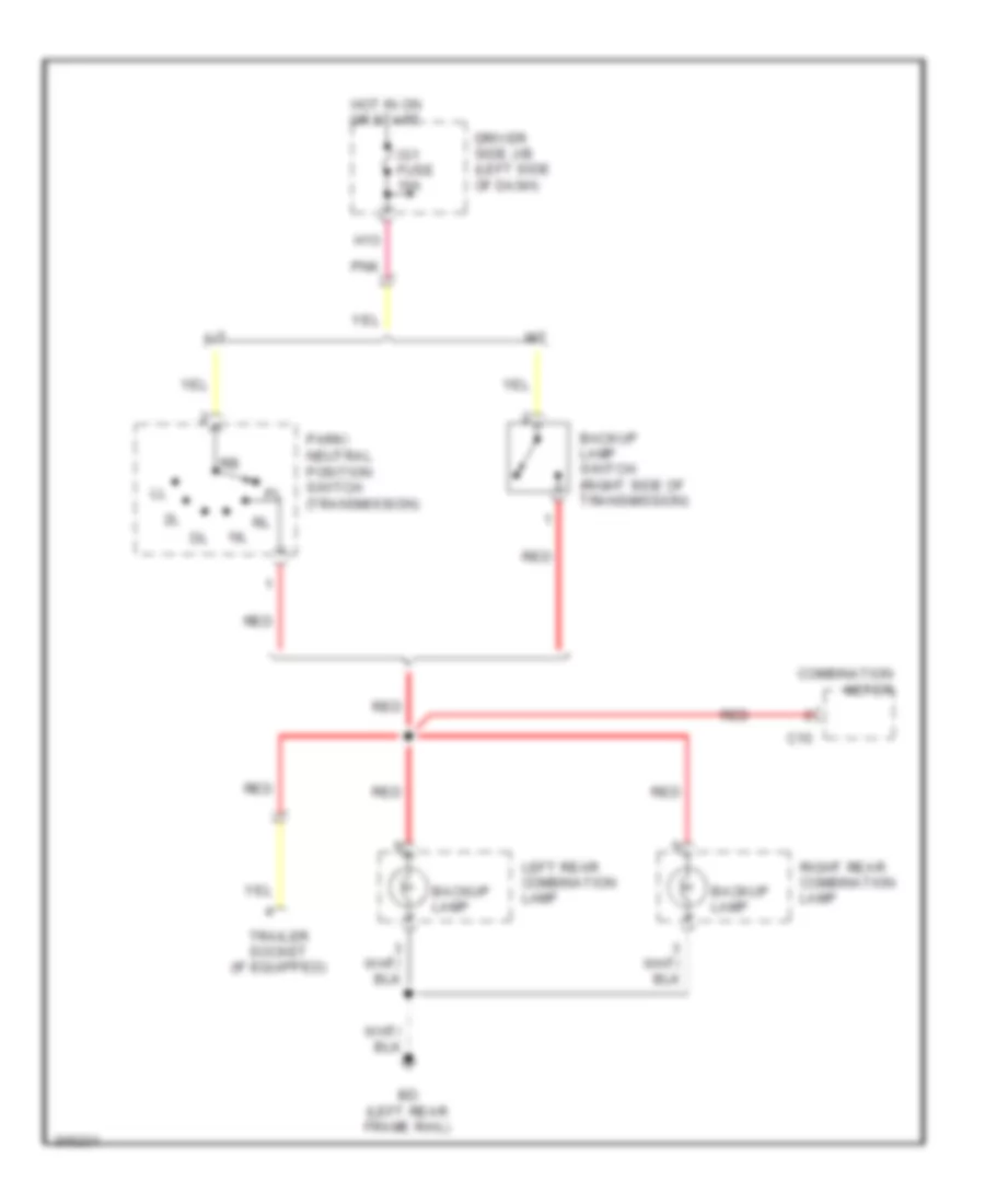 Backup Lamps Wiring Diagram for Toyota Tacoma 2009