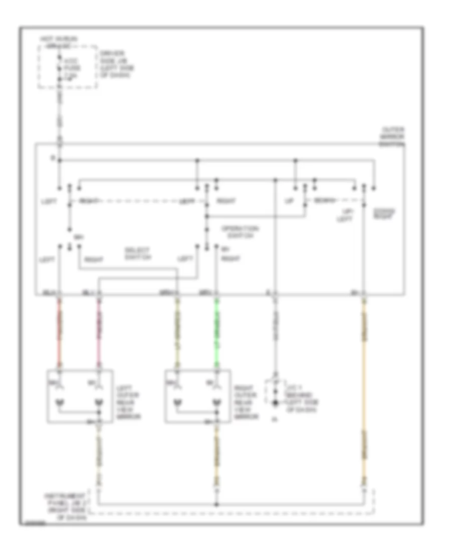 Power Mirrors Wiring Diagram for Toyota Tacoma 2009